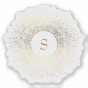 Gold Sparkle Monogram Aufkleber