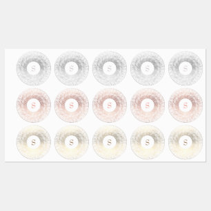 Gold Sparkle Monogram Etiketten