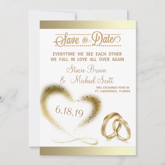 GOLD SPARKLE SAVE THE DATE (Vorderseite)
