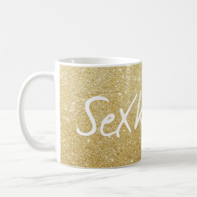 Gold Sparkle Sex Kitten Tasse (Links)