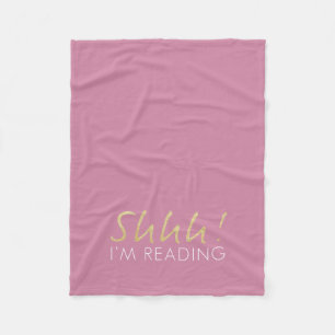 Gold Sparkle Shhh! Ich lese Fleece Blanket