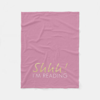 Gold Sparkle Shhh! Ich lese Fleece Blanket