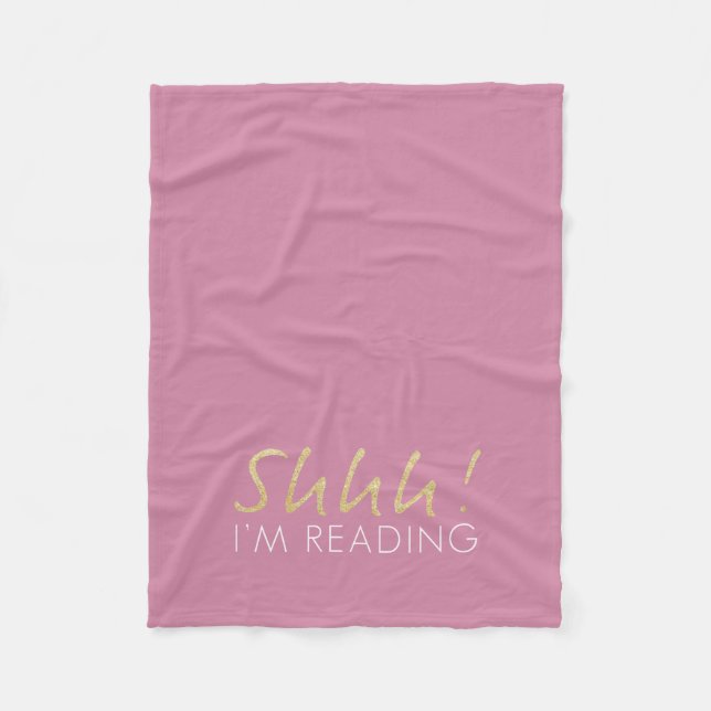 Gold Sparkle Shhh! Ich lese Fleece Blanket (Vorderseite)