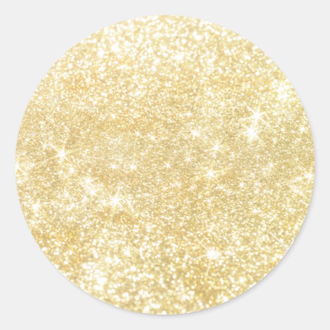 Gold Sparkle Shimmer Trendy Custom Runder Aufkleber (Vorderseite)