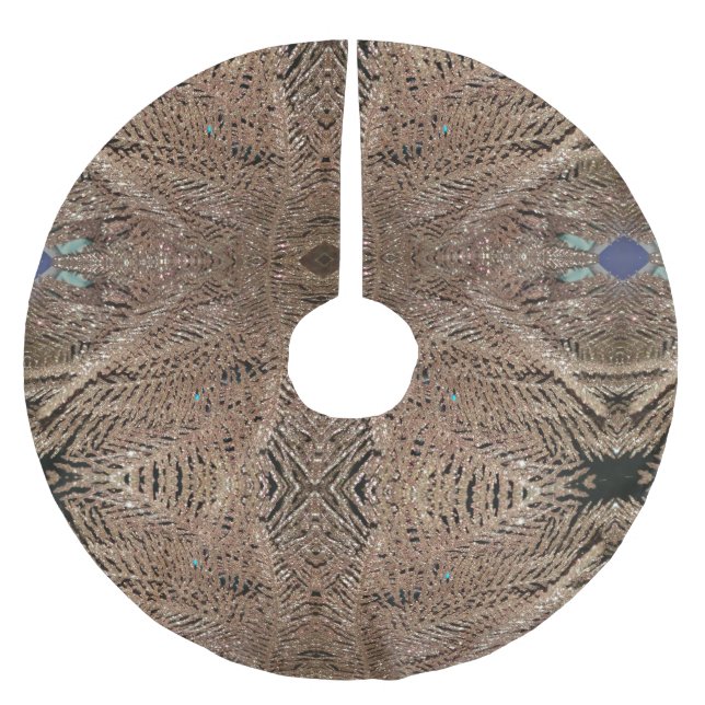 Gold Sparkle Star Polyester Weihnachtsbaumdecke (Vorderseite)