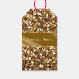 Gold Sparkle Stars Geschenkanhänger