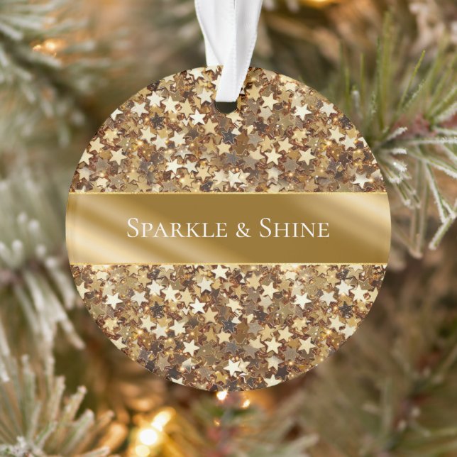 Gold Sparkle Stars Ornament (Baum)