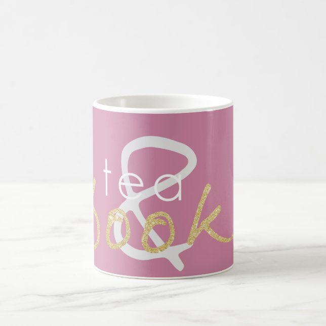 Gold Sparkle Tee und Bücher Tasse (Mittel)