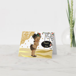 Gold Sparkle Zebra Print Baby Dusche Vielen Dank Dankeskarte