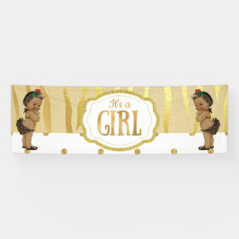 Gold Sparkle Zebra Print Baby Shooting Banner