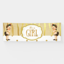 Gold Sparkle Zebra Print Vintag Baby Showbanne Banner