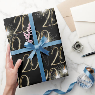 Gold Sparkler für den 20. Geburtstag Geschenkpapier