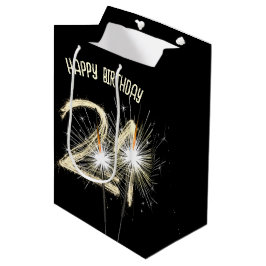Gold Sparkler für den 21. Geburtstag Mittlere Geschenktüte