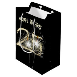 Gold Sparkler für den 25. Geburtstag Mittlere Geschenktüte