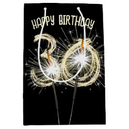 Gold Sparkler zum 30. Geburtstag Mittlere Geschenktüte