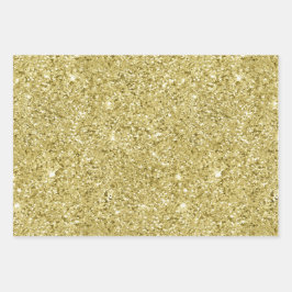 Gold Sparkling Glitzer Geschenkpapier Set