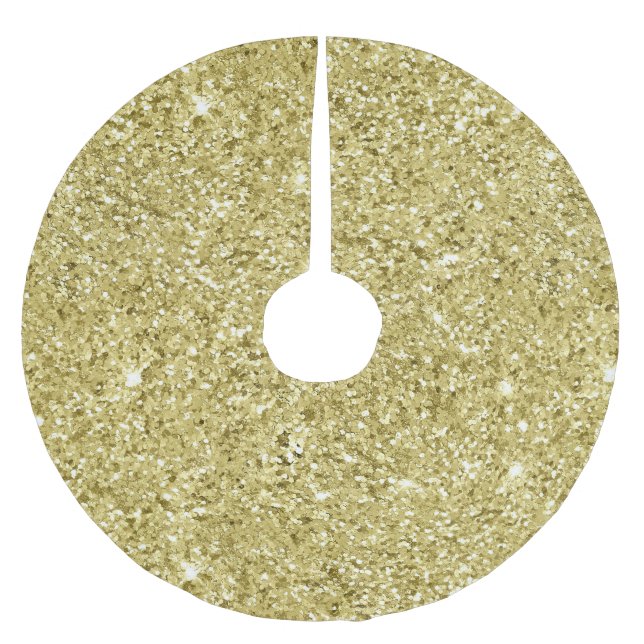 Gold Sparkling Glitzer Polyester Weihnachtsbaumdecke (Vorderseite)