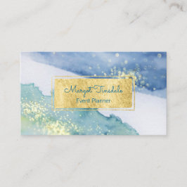 Gold Sparkor and Watercolor Business Card Visitenkarte