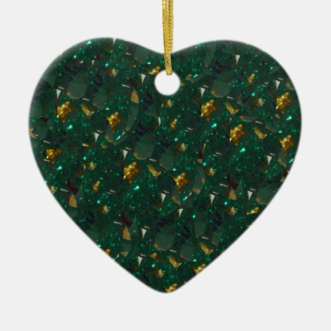 Gold Speckled Green Heart Ornament (Vorne)