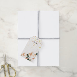 Gold Speckled Watercolor Peony Geschenktasten Geschenkanhänger