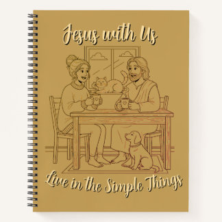 Gold Spiral Notebook, Jesus with Us Prayer Journal Notizbuch