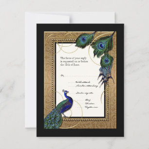 Gold & Spitzen Barock Formal Elegante Hochzeit Ein RSVP Karte