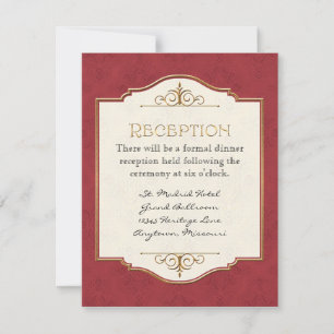 Gold & Spitzen Klassisches Formal Hochzeitsfeiern Einladung