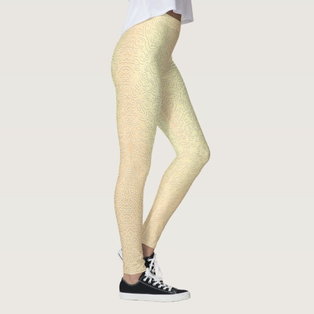 Gold Spitzen-Leggings Weihnachtslace Druckgeräte Leggings (Rechts)
