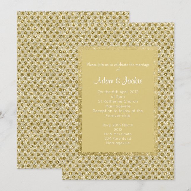 GOLD SPOT ELEGANT WEDING EINLADUNG (Vorne/Hinten)