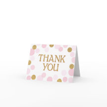 Gold Sprinkles Scatter Pink Punkte Vielen Dank