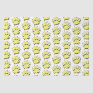 Gold Spritzer Dog Paw Zeichnend Muster Seidenpapier