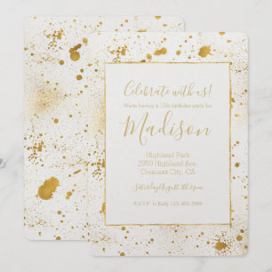 Gold Spritzer Einladung