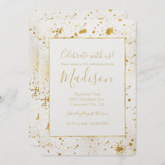 Gold Spritzer Einladung