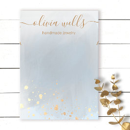 Gold Spritzer Grau Wasserfarben Necklace Bracelet Visitenkarte