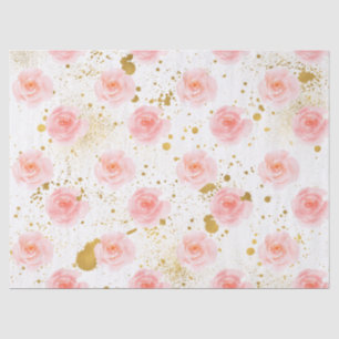 Gold Spritzer Rosa Rosen Aquarell Seidenpapier