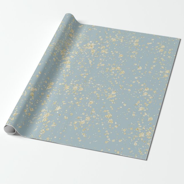 Gold Spritzer Sea Foam Blue Green Glam Geschenkpapier (Ungerollt)