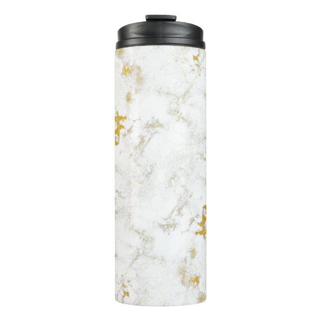 Gold spritzt Textur. Gestaltungselement Thermosbecher (Vorderseite)