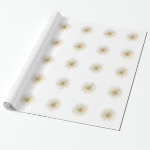 Gold Sputnik Starburst Geschenkpapier