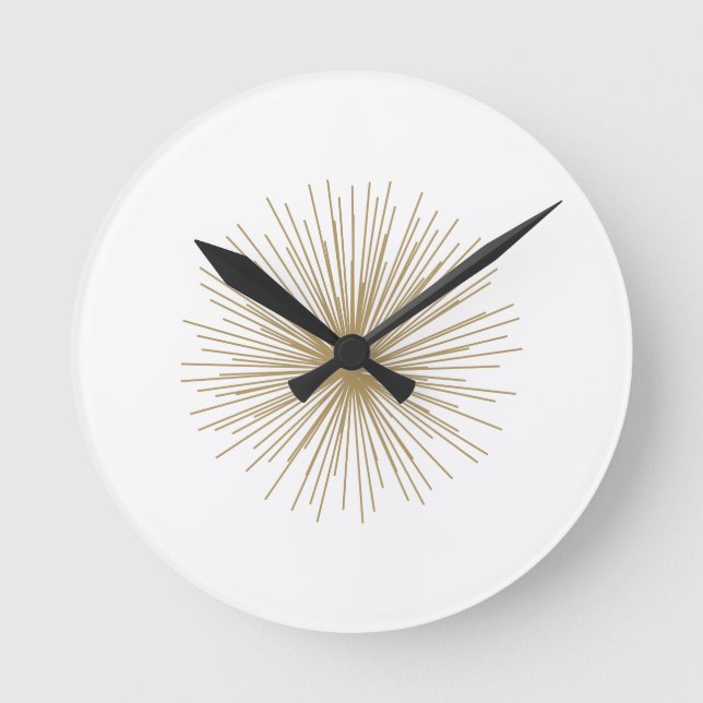 Gold Sputnik Starburst Runde Wanduhr (Vorderseite)