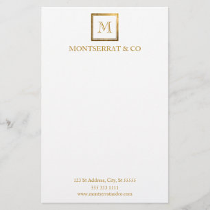 Gold Square für elegante Business Monogram-Logos Briefpapier