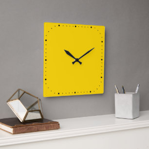 Gold Square Wall Clock ohne Zahlen Quadratische Wanduhr