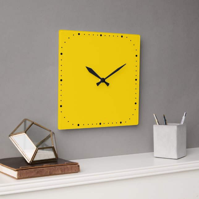 Gold Square Wall Clock ohne Zahlen Quadratische Wanduhr (Büro)