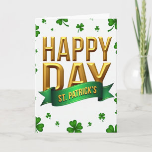 Gold St. Patricks Glückwunschkarte Karte