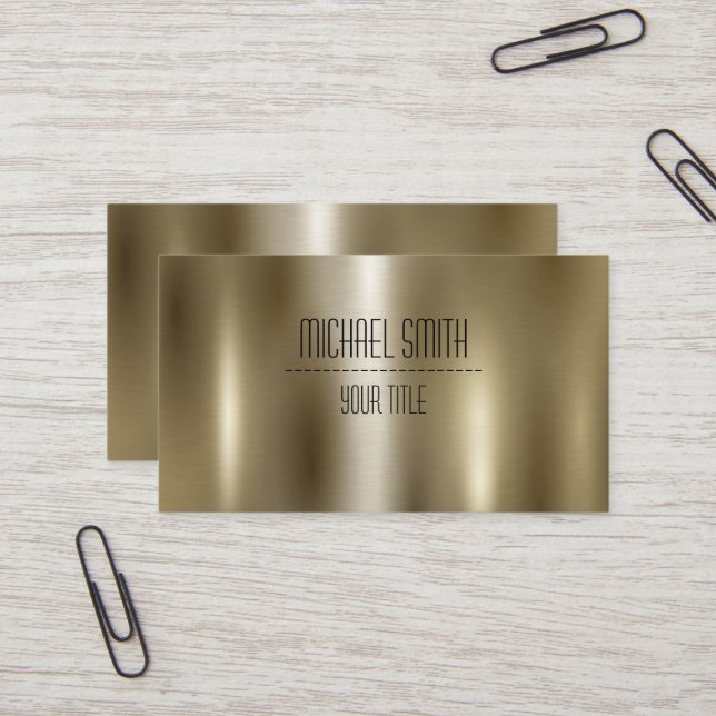 Gold Stainless Steel Metal Business Card Visitenkarte (Vorderseite/Rückseite Beispiel)