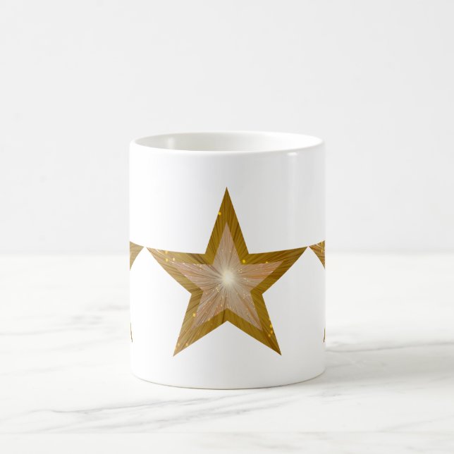 Gold Star 3 Sterne Tasse weiß (Mittel)