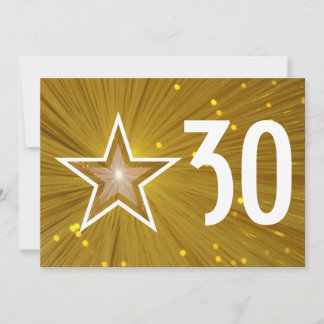 Gold Star "Age" Geburtstag Einladung weiß zurück