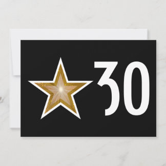 Gold Star "Age" Geburtstagseinladung schwarz Einladung