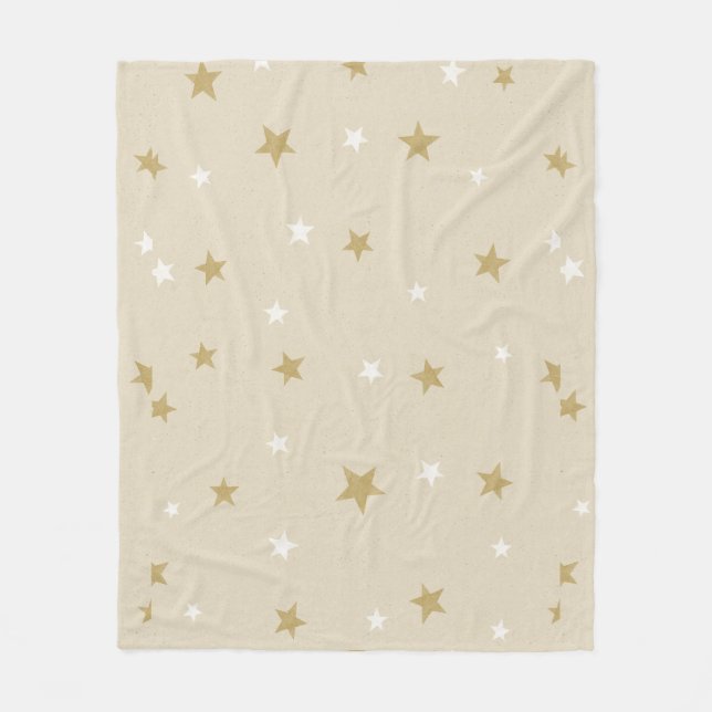 Gold Star Art Patterns Ein magischer Weihnachtsabe Fleecedecke (Vorderseite)