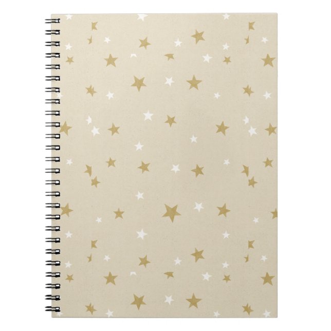 Gold Star Art Patterns Ein magischer Weihnachtsabe Notizblock (Vorderseite)