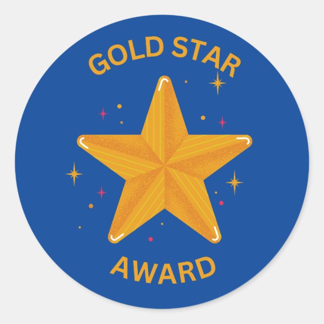 GOLD STAR AWARD STICKER! RUNDER AUFKLEBER (Vorderseite)